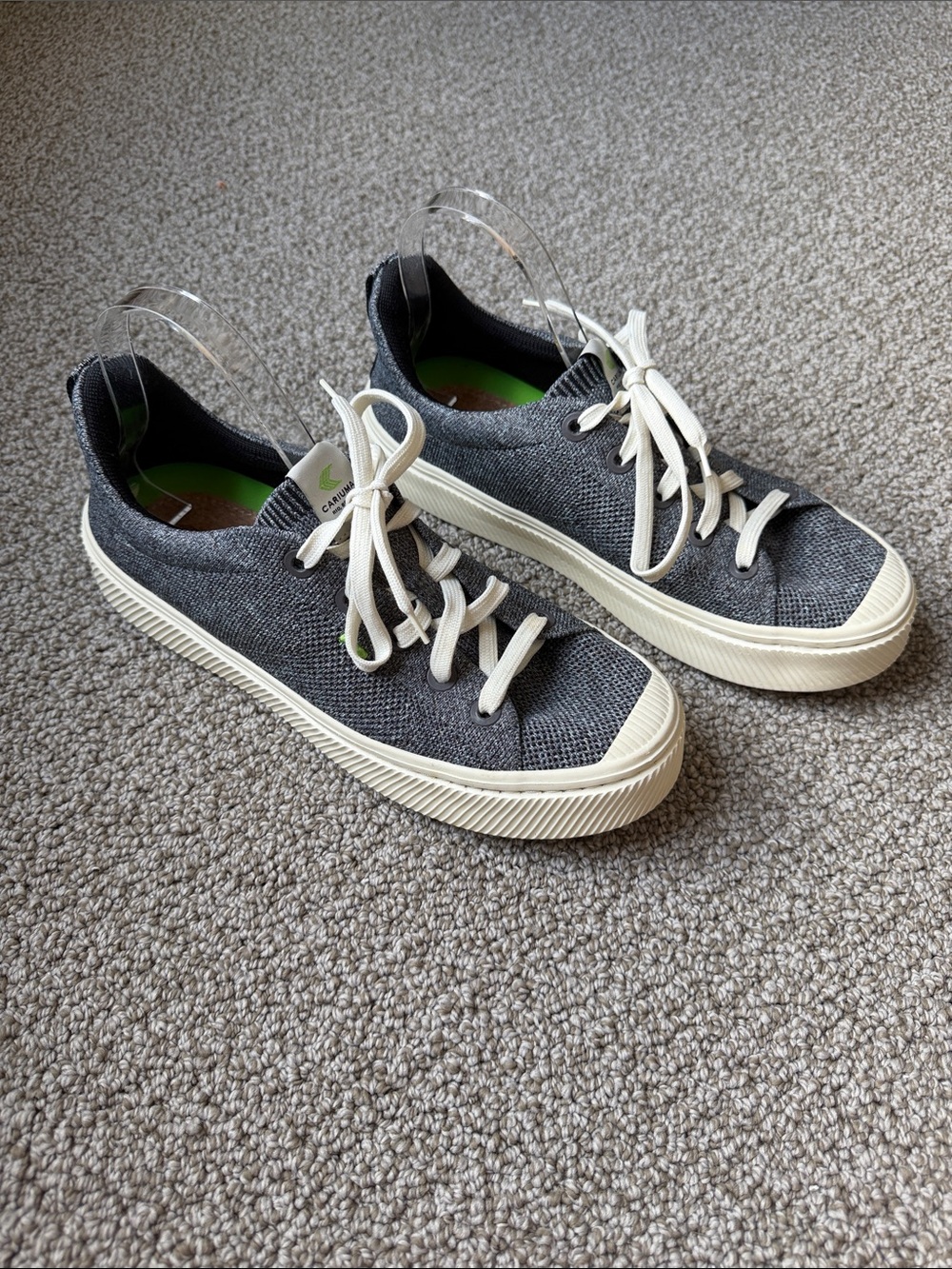Cariuma Ibi Low Stone Knit Sneaker Grey Unisex Mens 8 Womens 9.5 - Picture 5 of 9